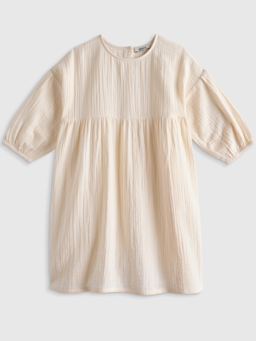 Quince Kids Girls 100% Organic Cotton Gauze Short Sleeve Dress 6 Vintage Cream